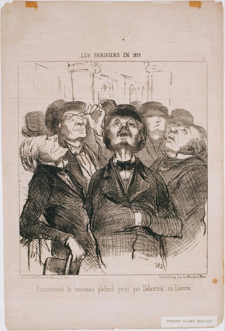 Les Parisiens en 1852 - Examinant le nouveau plafond...Par Delacroix - Honoré Daumier
