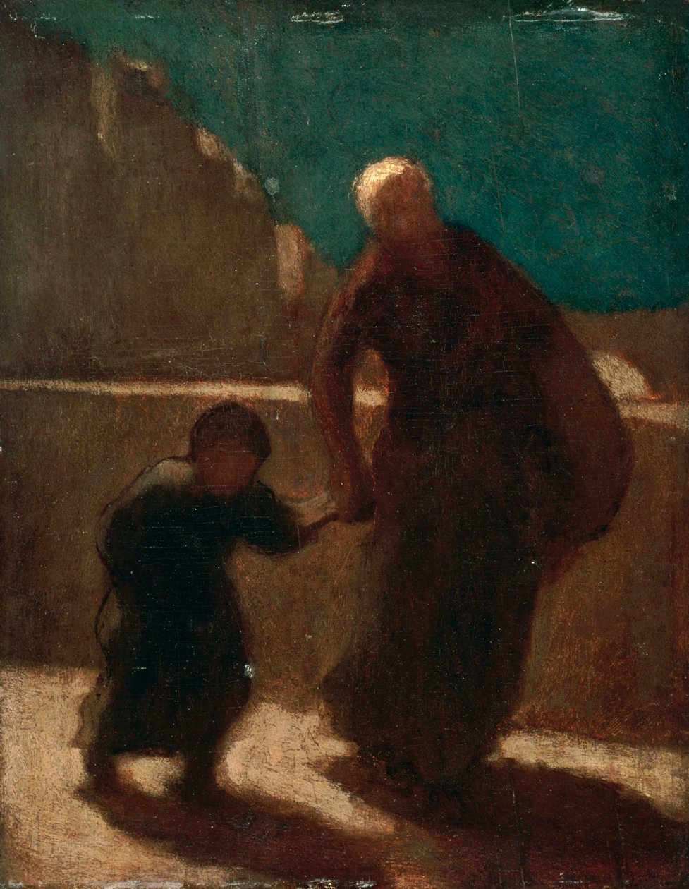 Sur un pont la nuit - Honoré Daumier