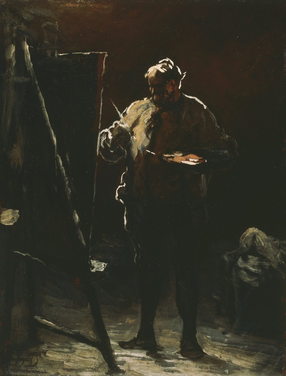 Le peintre à son chevalet - Honoré Daumier