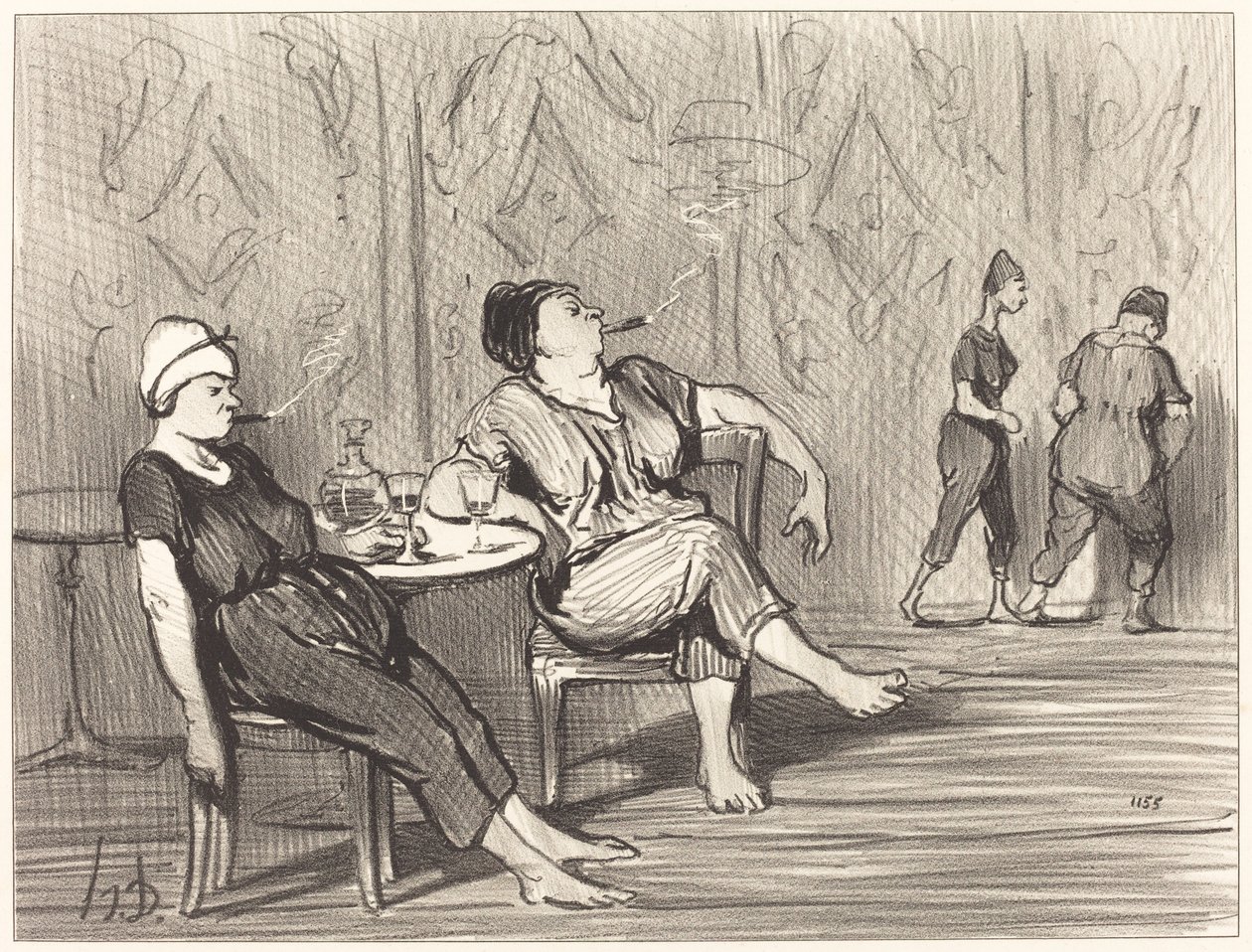 À la buvette - Honoré Daumier