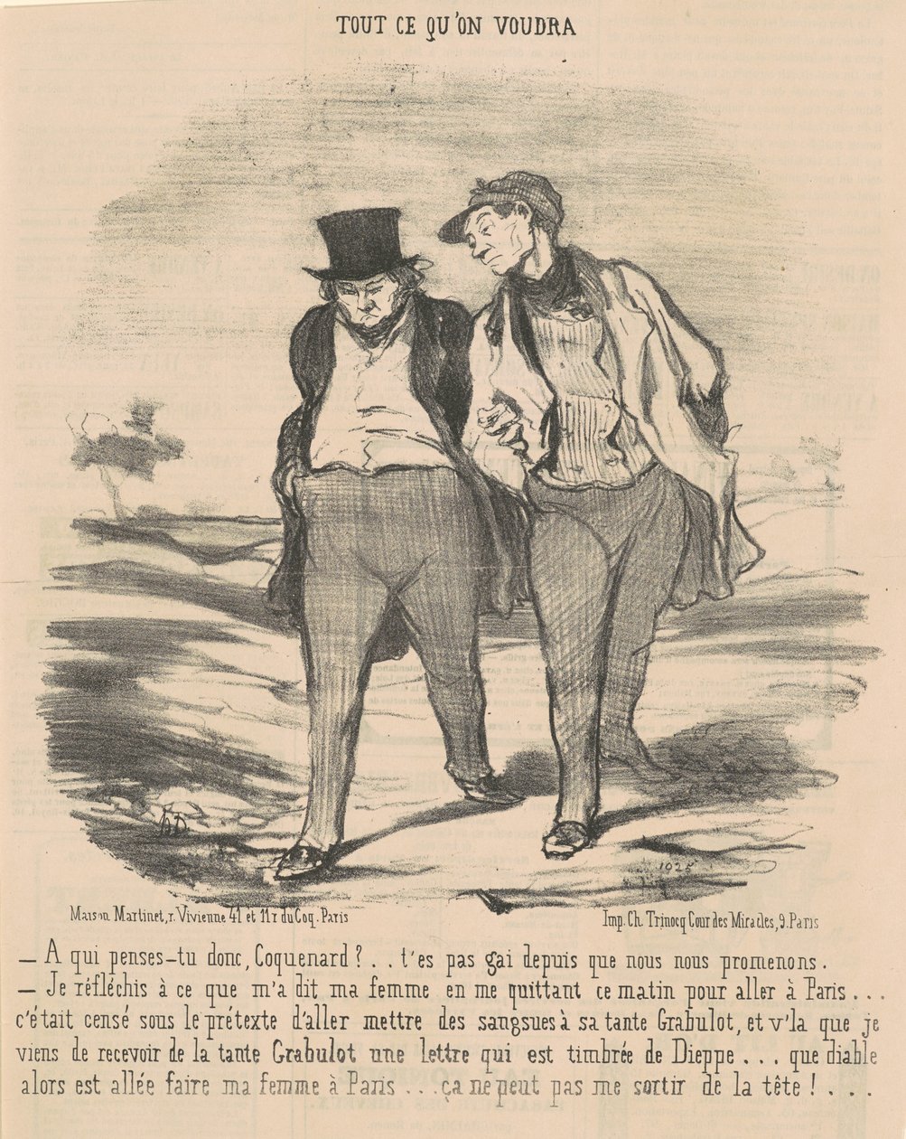 À qui penses-tu donc, coquenard? ... - Honoré Daumier
