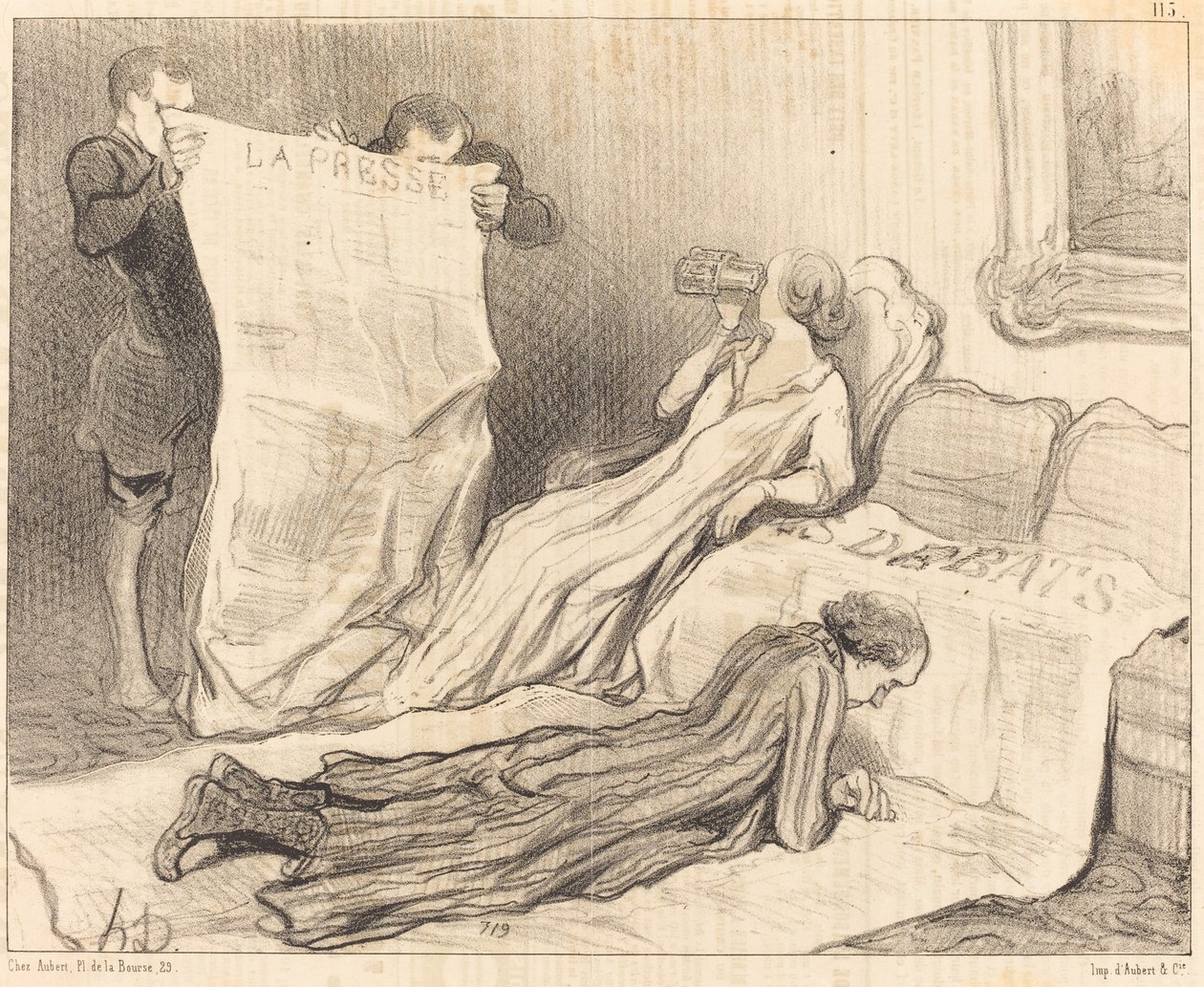 Abonnés recevant leur journal - Honoré Daumier