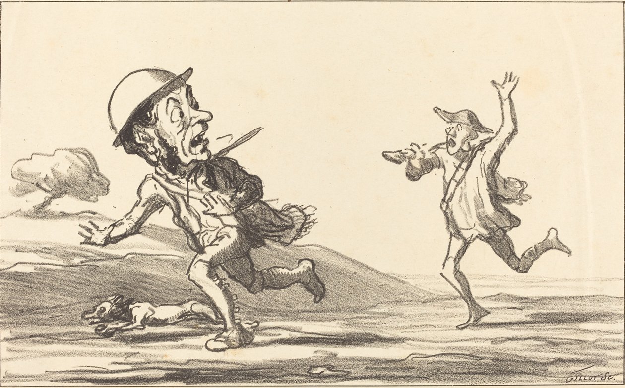 Allons bon!... il paraît... chasse réservée - Honoré Daumier
