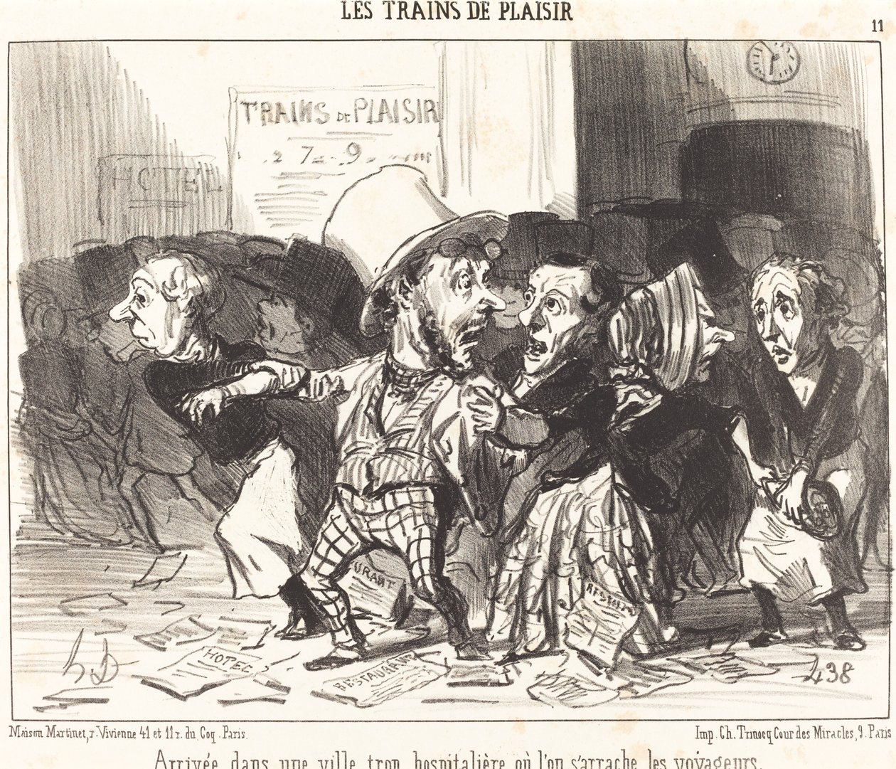 Arrivée dans une ville trop hospitalière... - Honoré Daumier