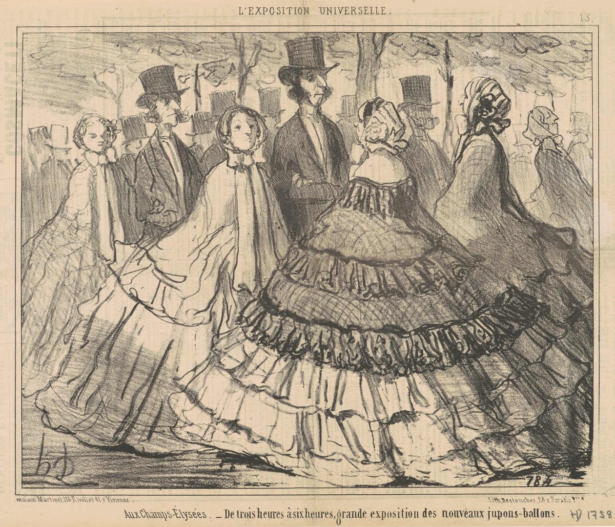 Aux Champs-Élysées...De trois à six heures - Honoré Daumier