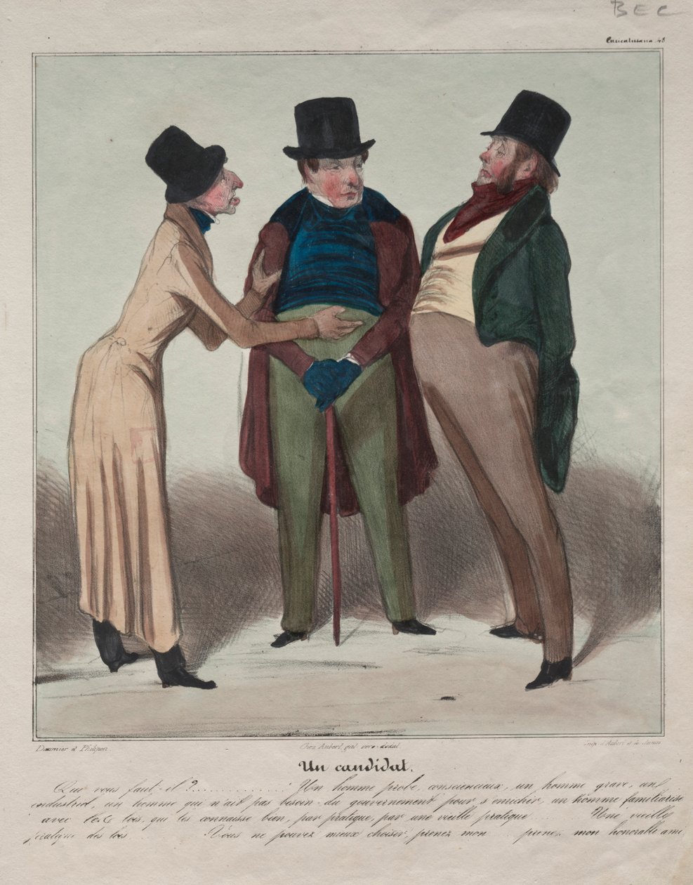 Caricaturana Planche 48 : Un candidat, 1837 - Honoré Daumier