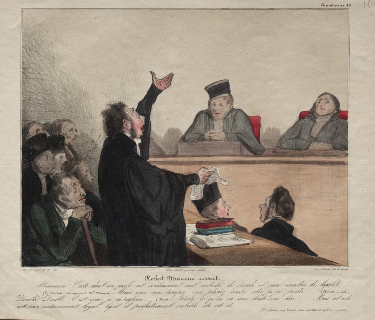 Caricaturana, planche 44 : Robert-Macaire, avocat - Honoré Daumier