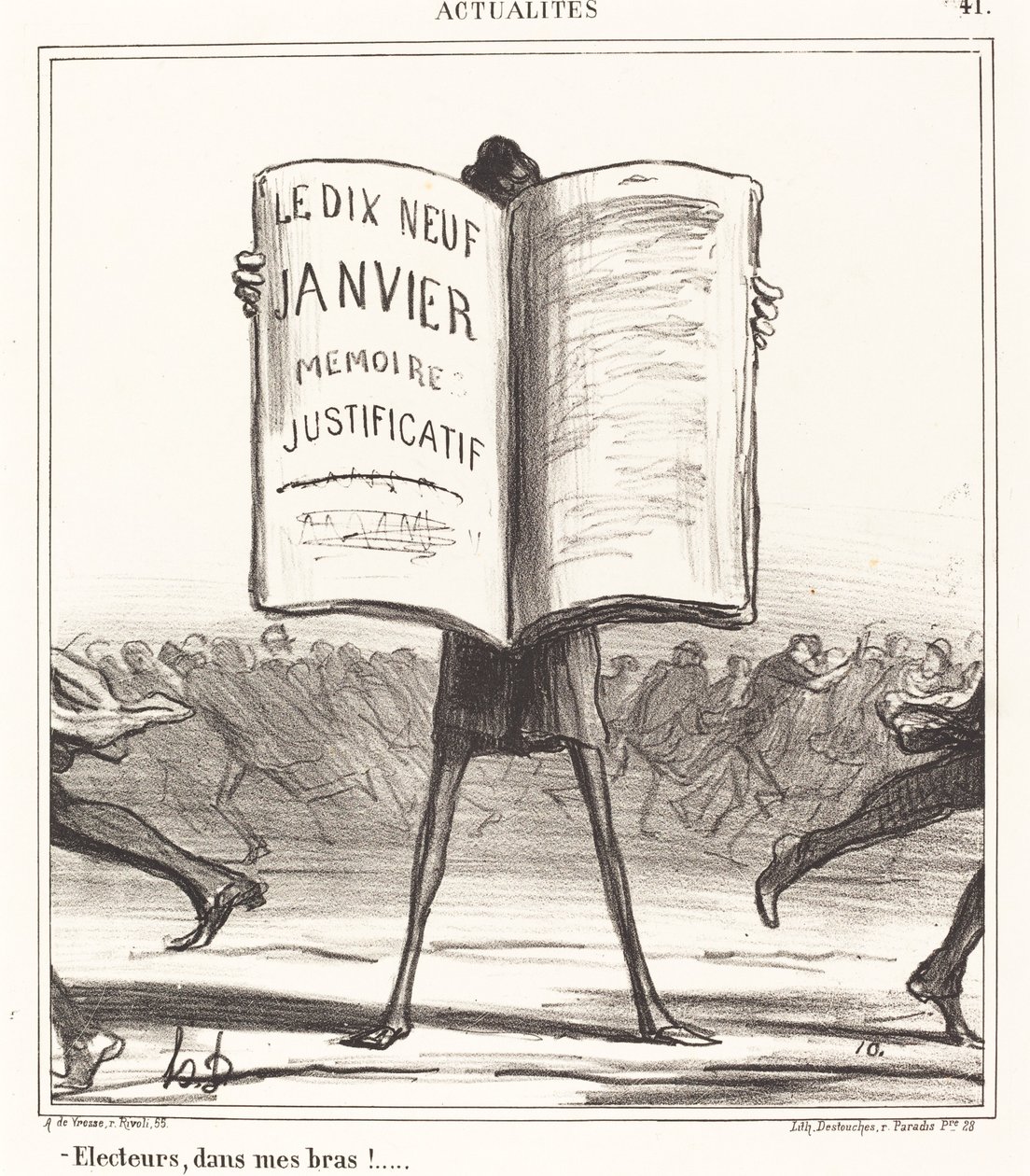 Électeurs, dans mes bras!... - Honoré Daumier