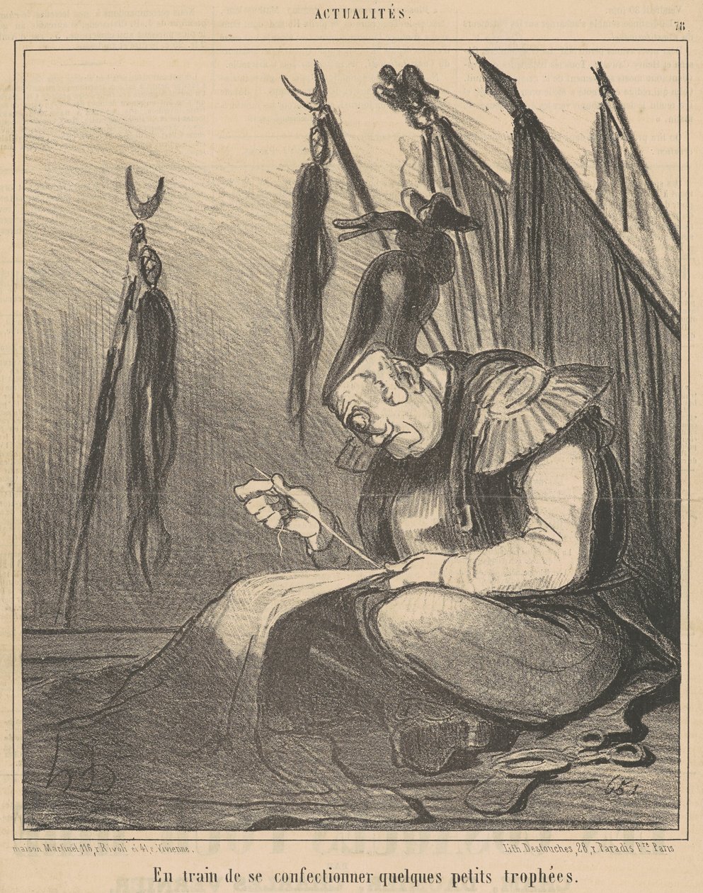En train de ...confectionner quelques - Honoré Daumier