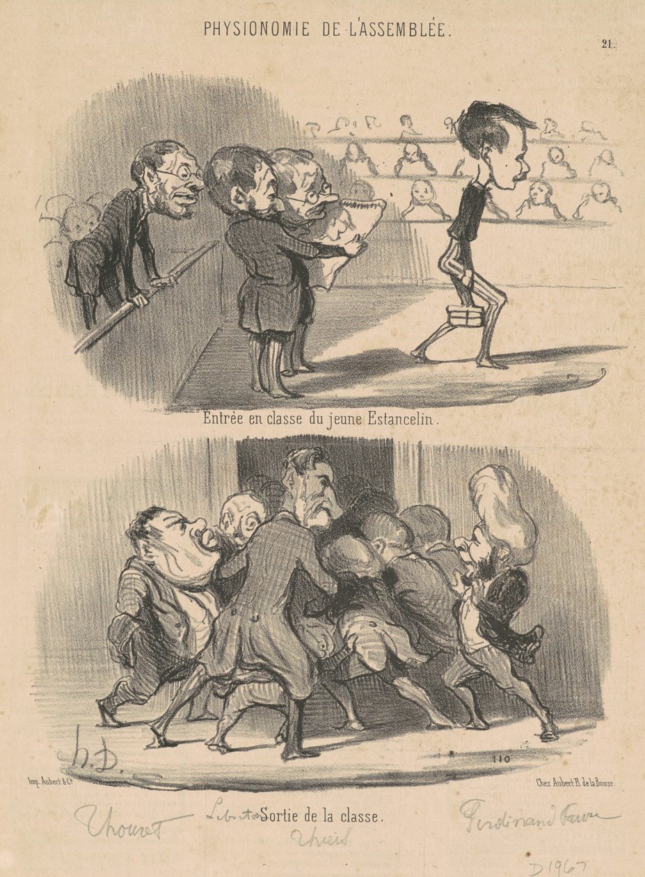 Entrée en classe du jeune Estancelin - Honoré Daumier