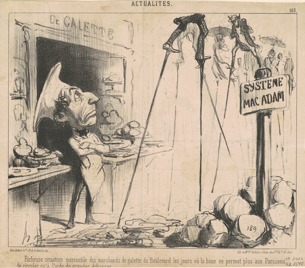 Fâcheuse situation des marchands de galette - Honoré Daumier
