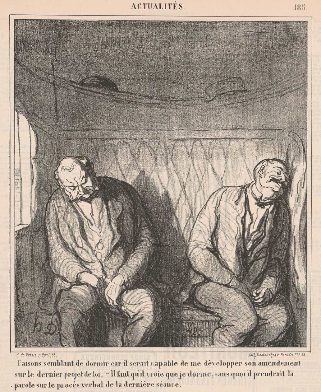 Faisons semblant de dormir ... - Honoré Daumier