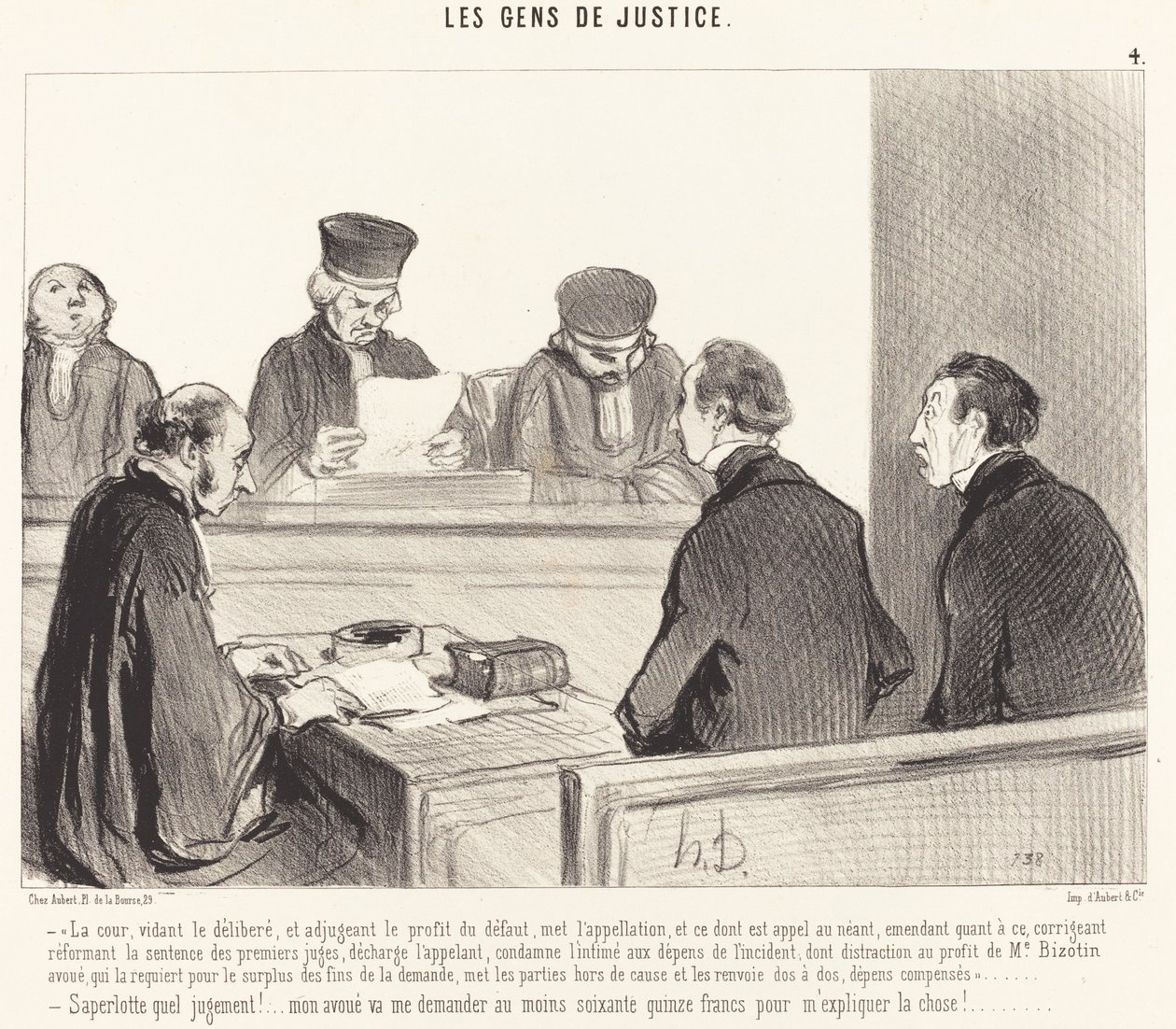 La Cour, vidant le délibéré... - Honoré Daumier