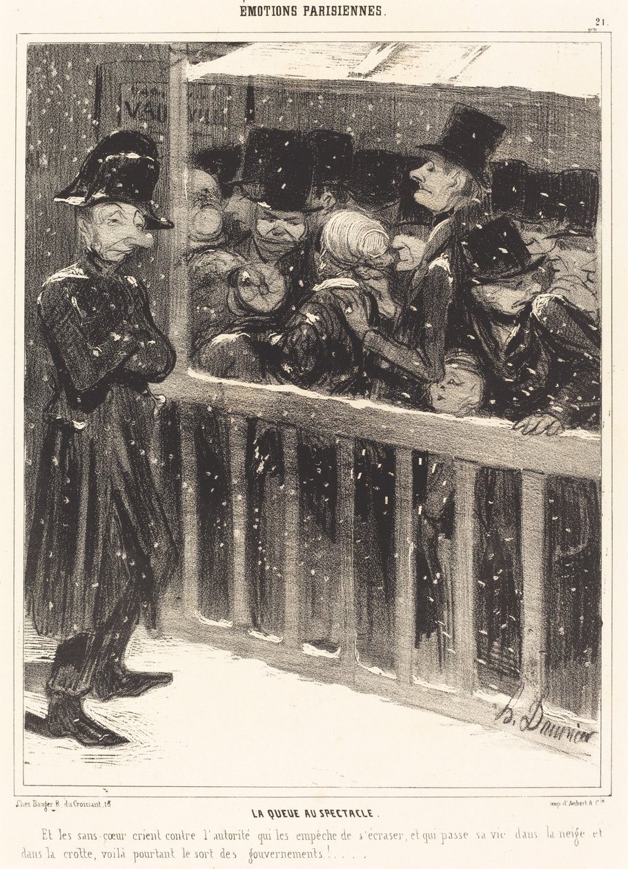 La queue au spectacle - Honoré Daumier