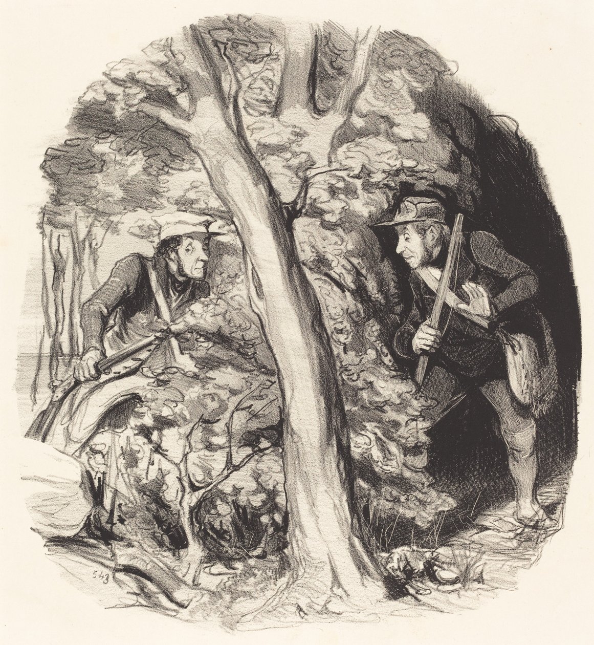 La Rencontre sous bois - Honoré Daumier