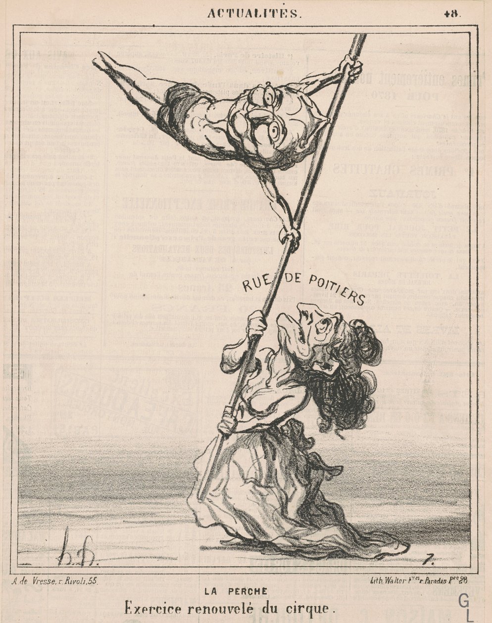 La perche - Honoré Daumier