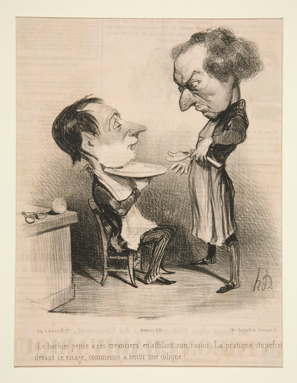 Le Barbier pense à ses créanciers - Honoré Daumier