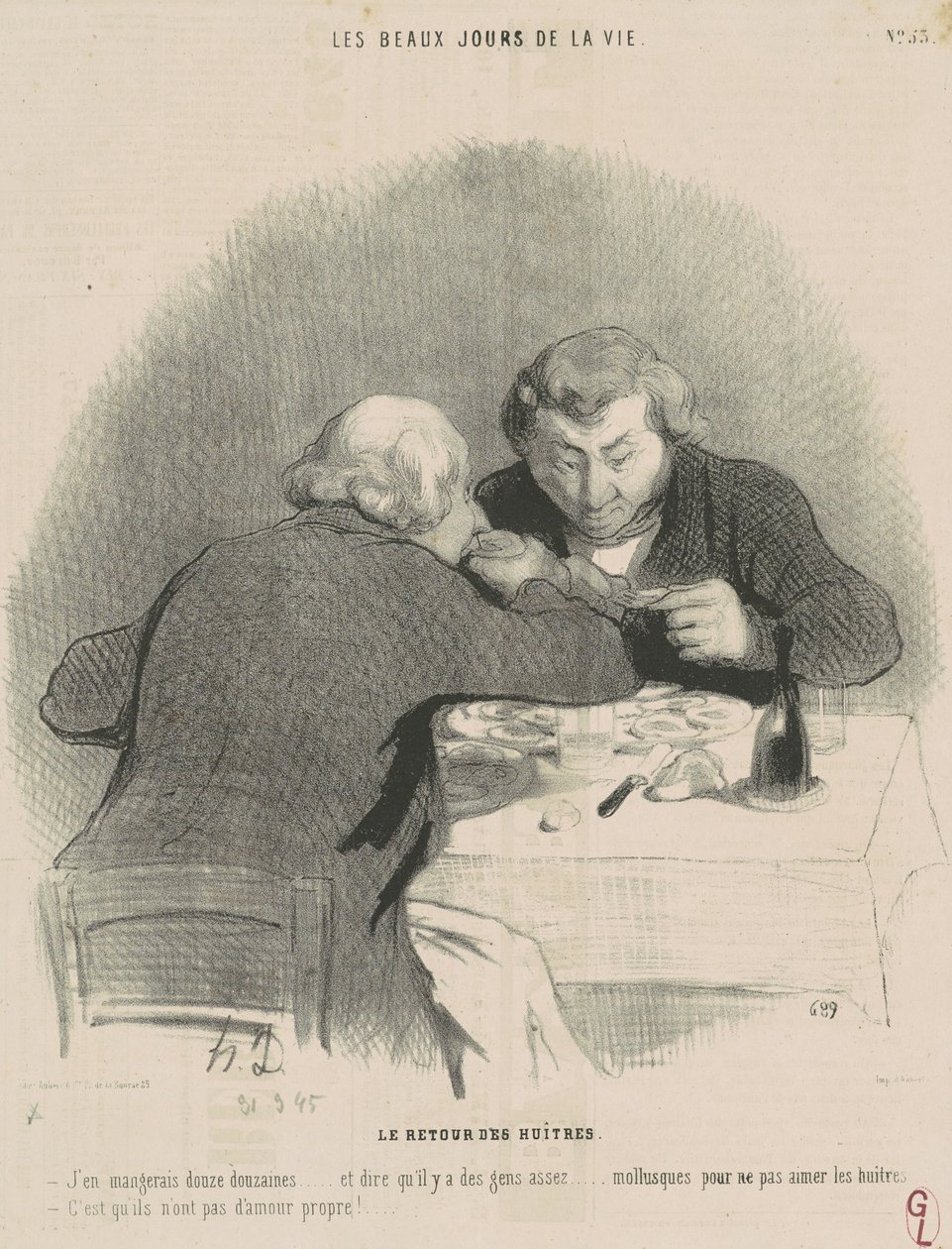 Le retour des huîtres - Honoré Daumier