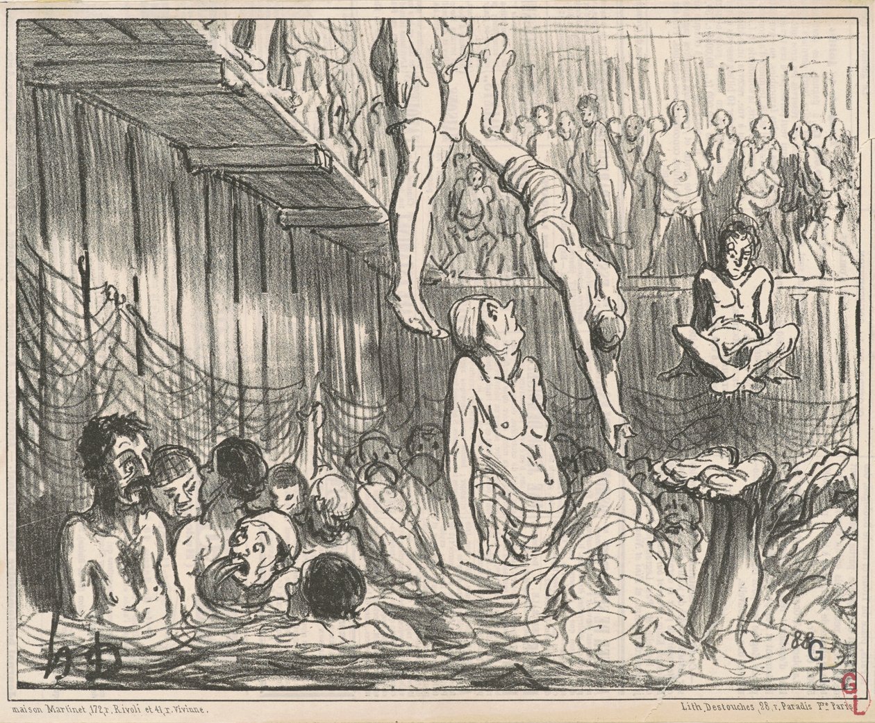 Les bains à quatre sous - Honoré Daumier