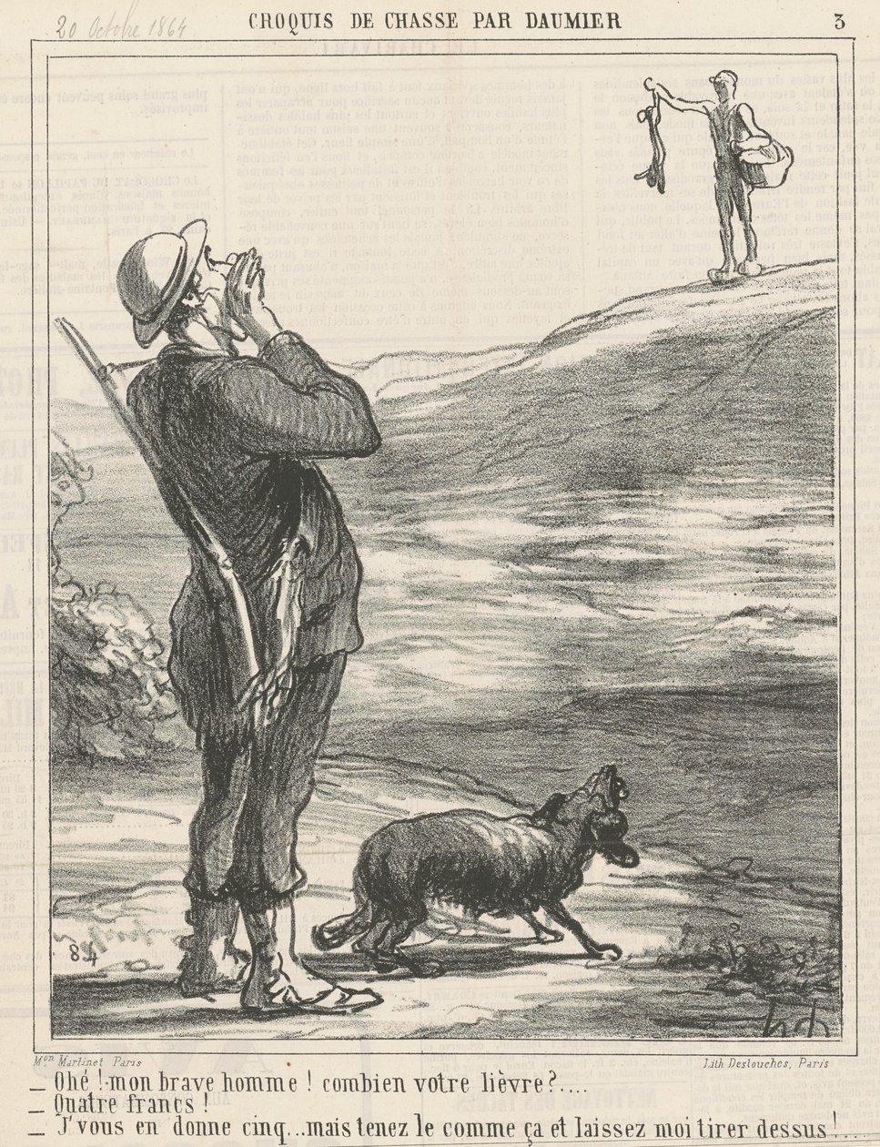 Ohé! ... Combien votre lièvre? ... - Honoré Daumier
