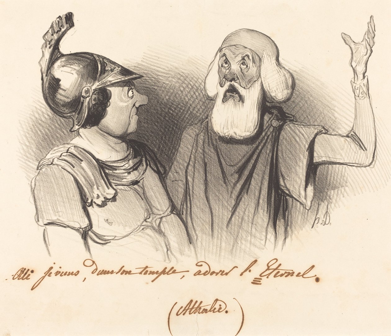 Oui je viens, dans son temple... - Honoré Daumier