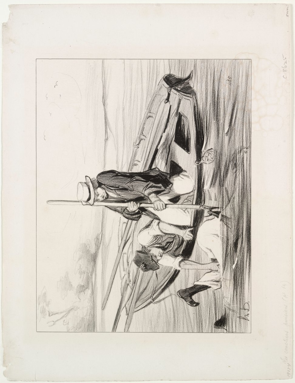 Mariniers parisiens, planche 14 : Homme à la mer - Honoré Daumier