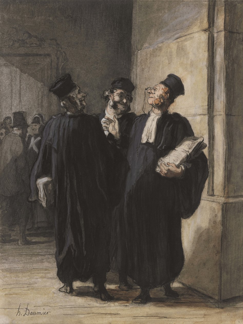 Trois avocats conversant - Honoré Daumier