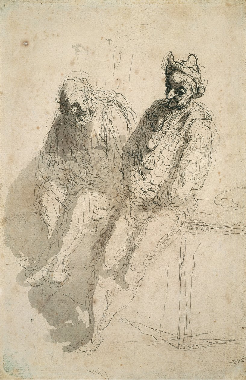 Deux saltimbanques - Honoré Daumier
