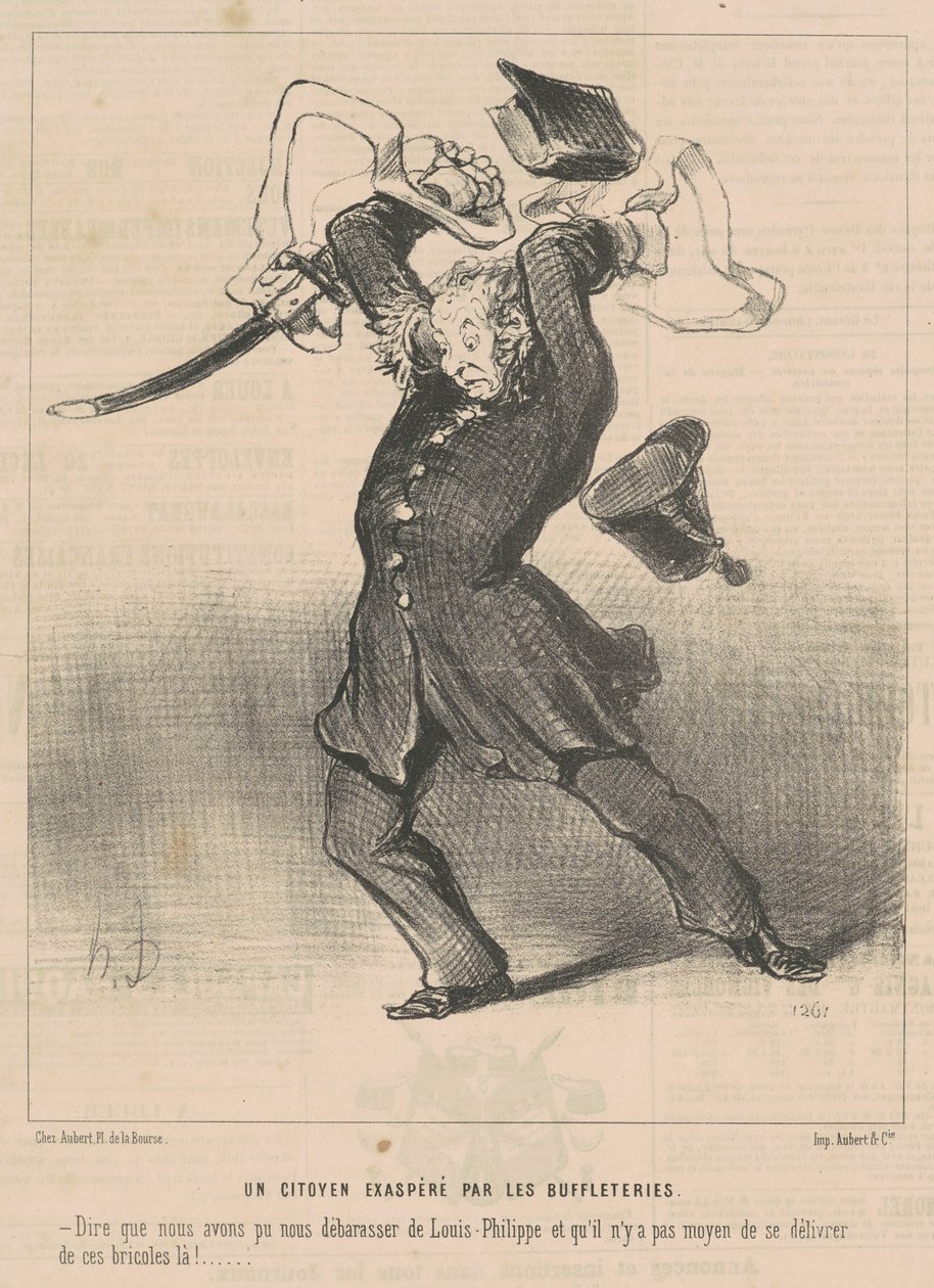 Un citoyen exaspéré par les buffleteries - Honoré Daumier