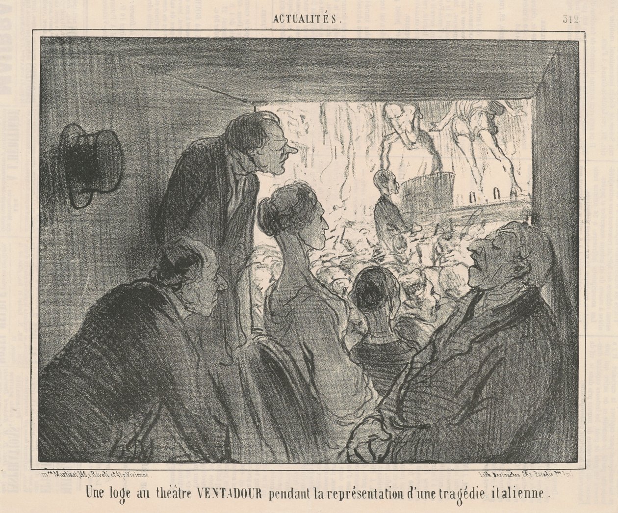 Une loge au théâtre Ventadour... - Honoré Daumier