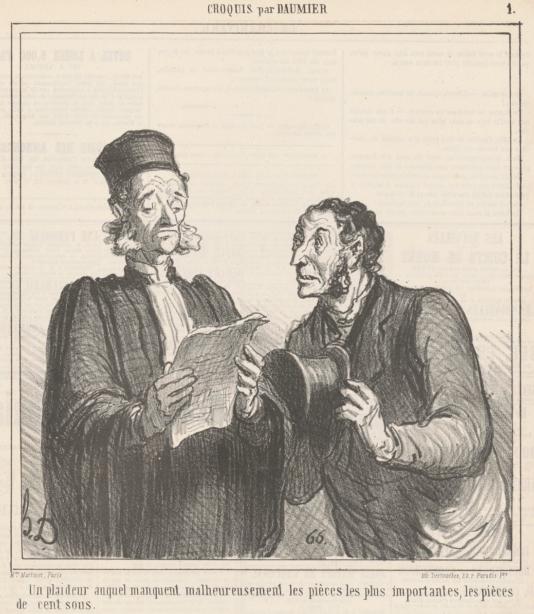 Un plaideur auquel manquent ... - Honoré Daumier