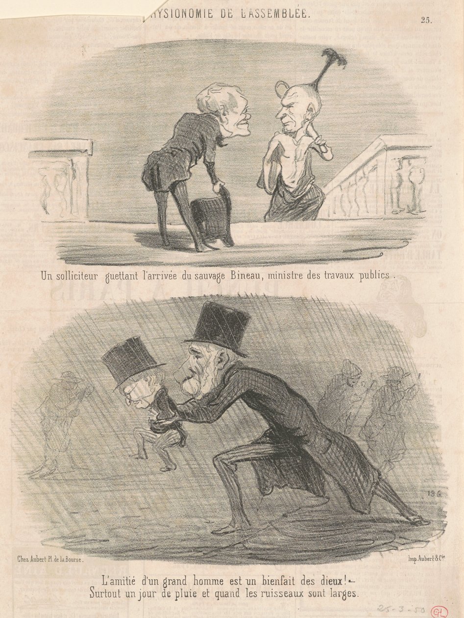 Un solliciteur guettant ... Bineau! - Honoré Daumier