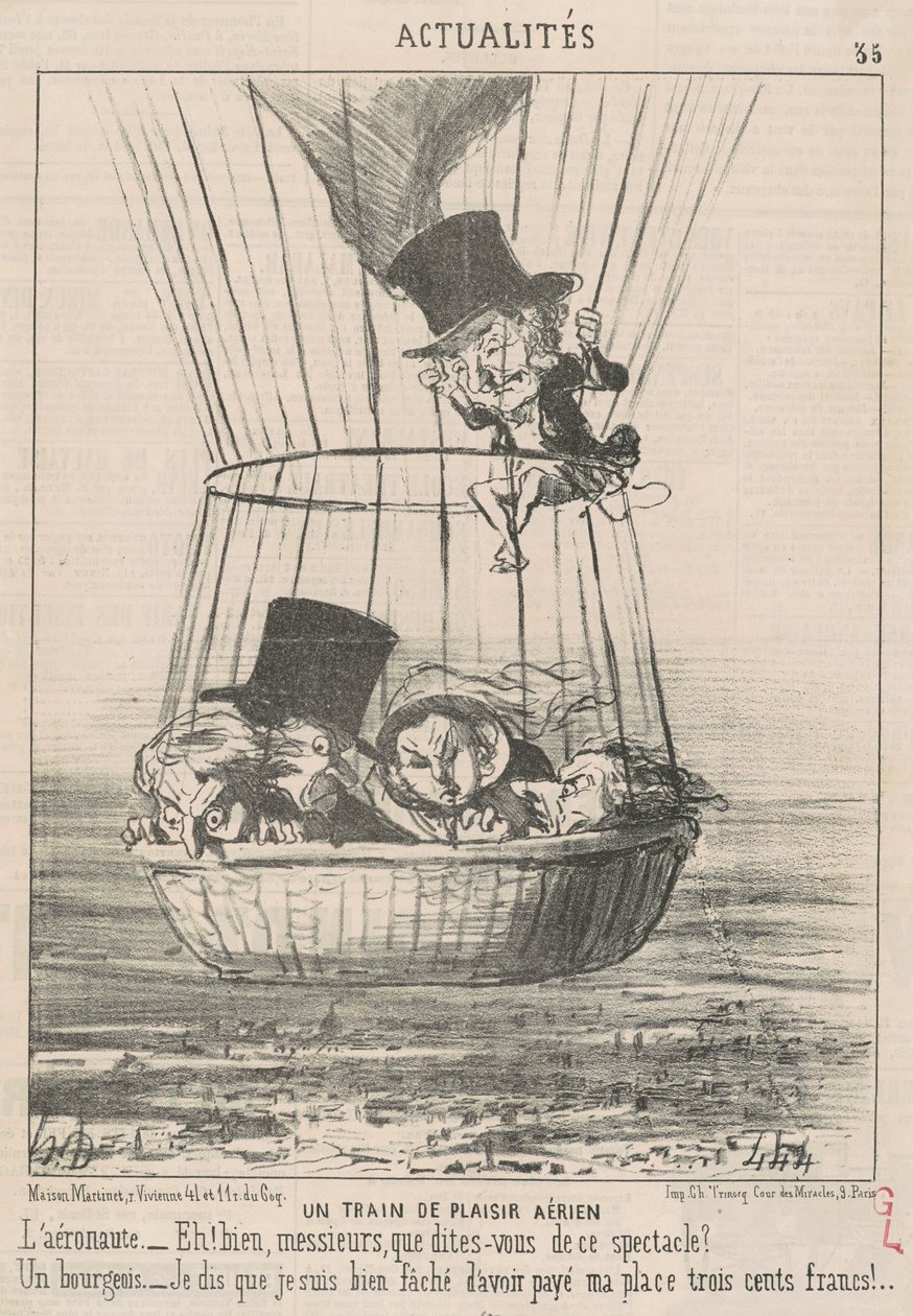 Un train de plaisir aérien - Honoré Daumier