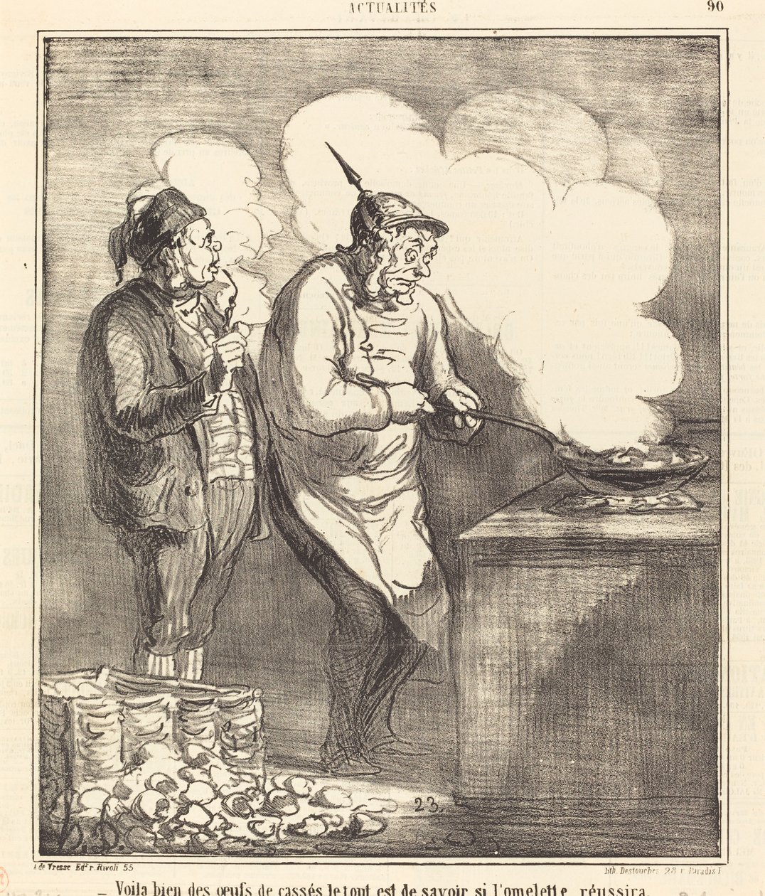 Voilà bien des œufs de cassés... - Honoré Daumier