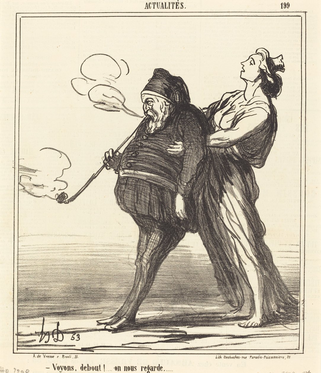 Voyons!... debout, on nous regarde - Honoré Daumier