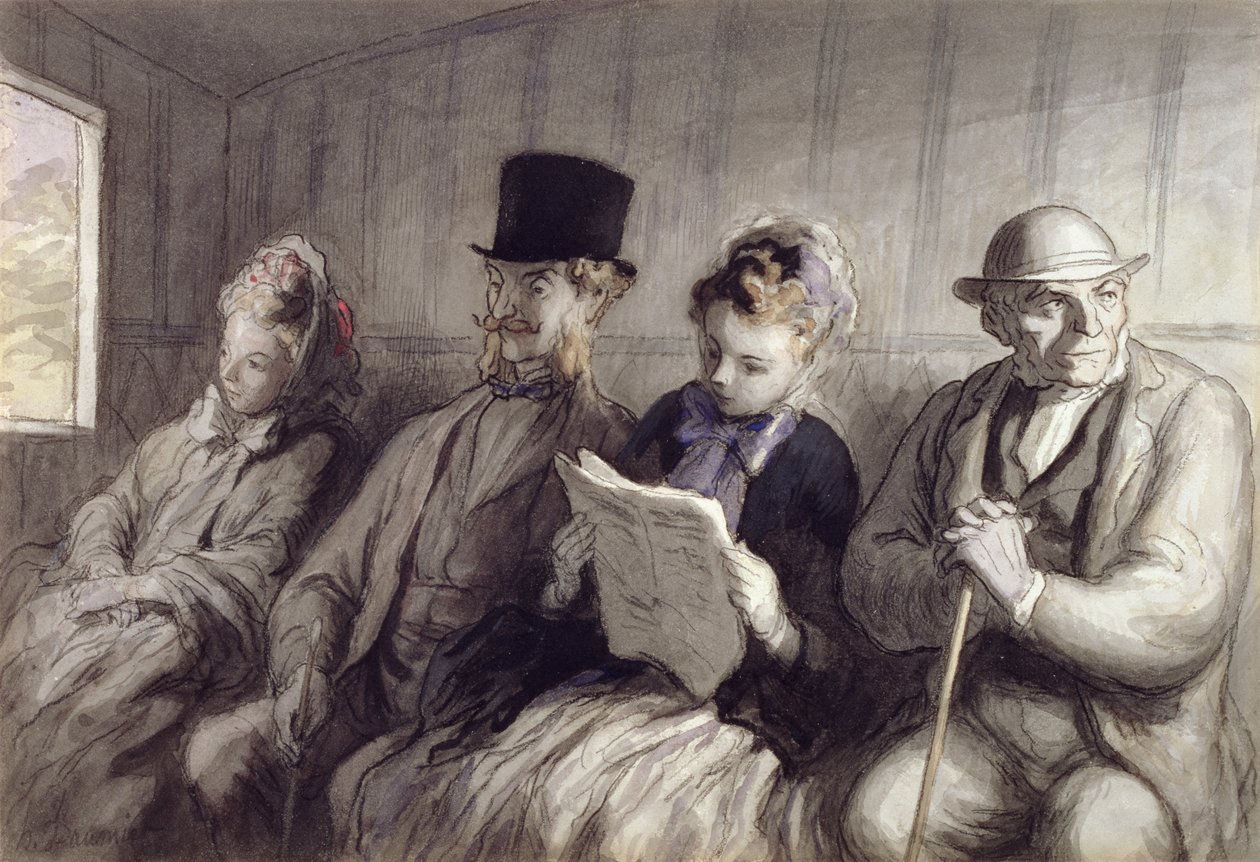 Le wagon de première classe, 1864 - Honoré Daumier