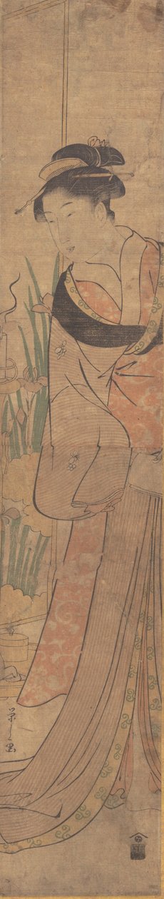 Jeune dame et jardin d