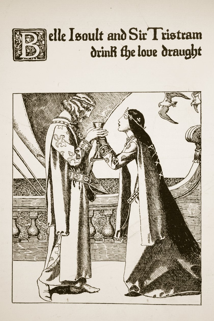 Belle Isoult et Sir Tristram boivent le philtre d
