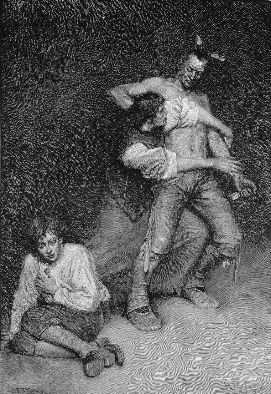 La Femme se retourna férocement contre le chef, gravé par Francis Scott King, illustration de 