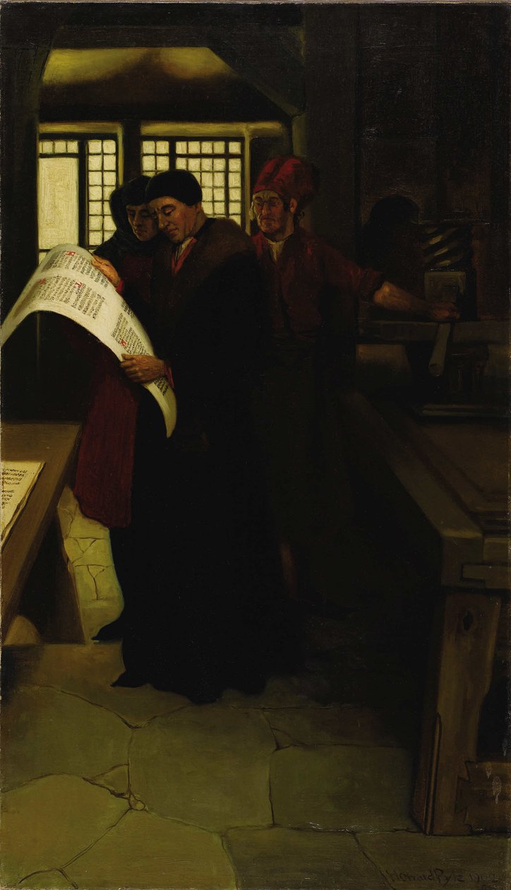 Gutenberg à la presse, 1902 - Howard Pyle