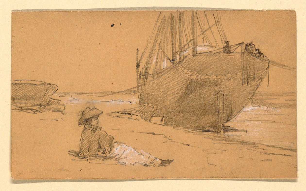 Dessin, Au bord de la mer, 1884 - Howard Russell Butler