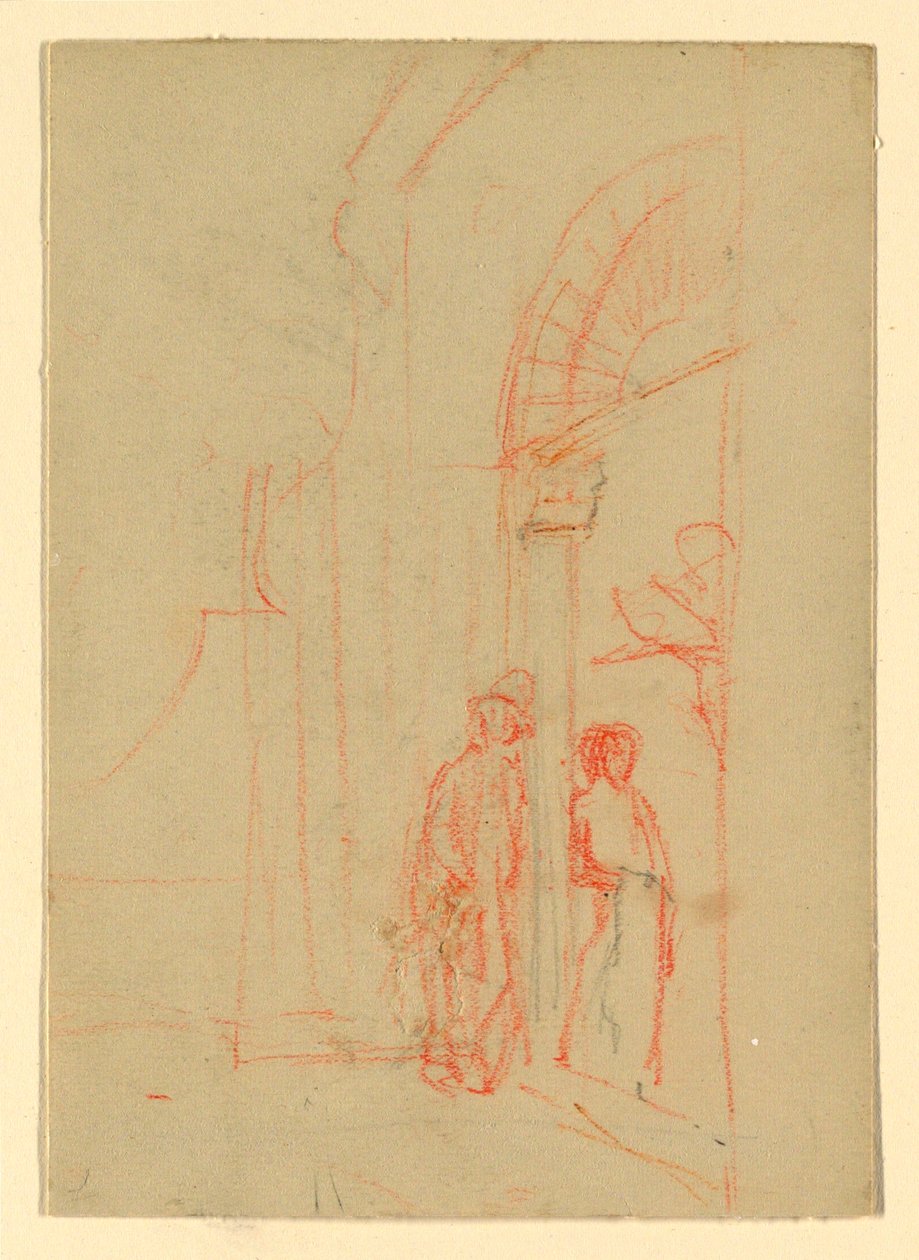Croquis : À une porte - Howard Russell Butler