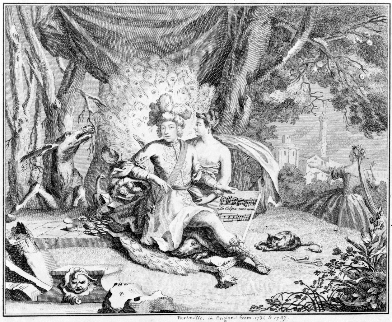 Satire sur un chanteur castrat, 1730-40 - Hubert Francois Gravelot