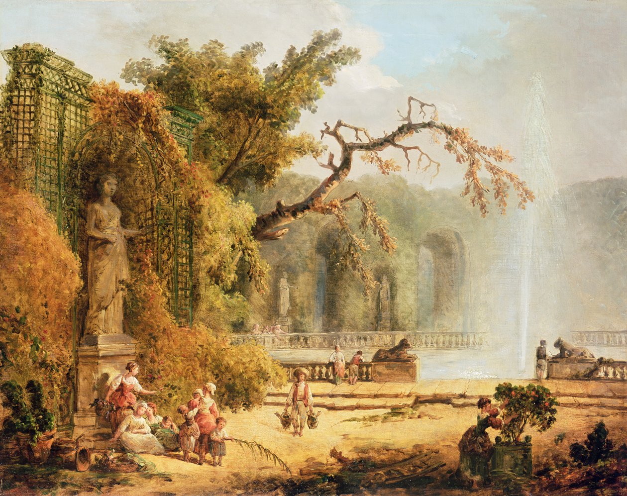 Scène de jardin romantique - Hubert Robert