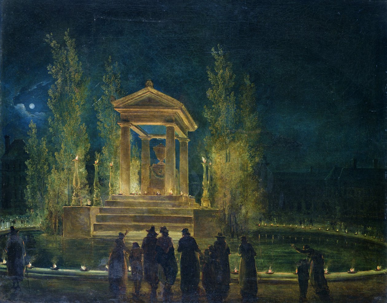 Le cénotaphe de Jean-Jacques Rousseau (1712-78) aux Tuileries, Paris, 1794 - Hubert Robert