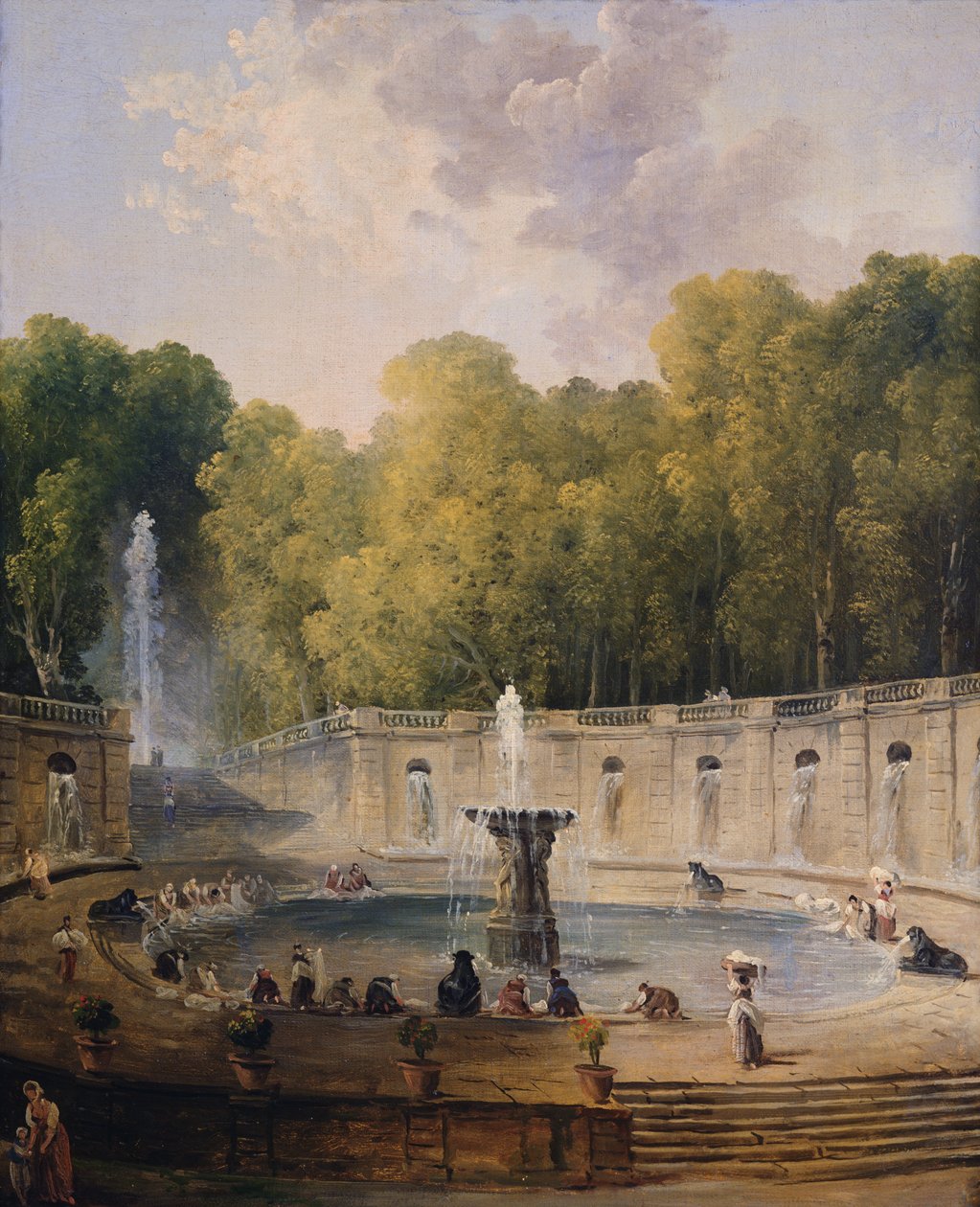 Blanchisseuses dans un parc - Hubert Robert