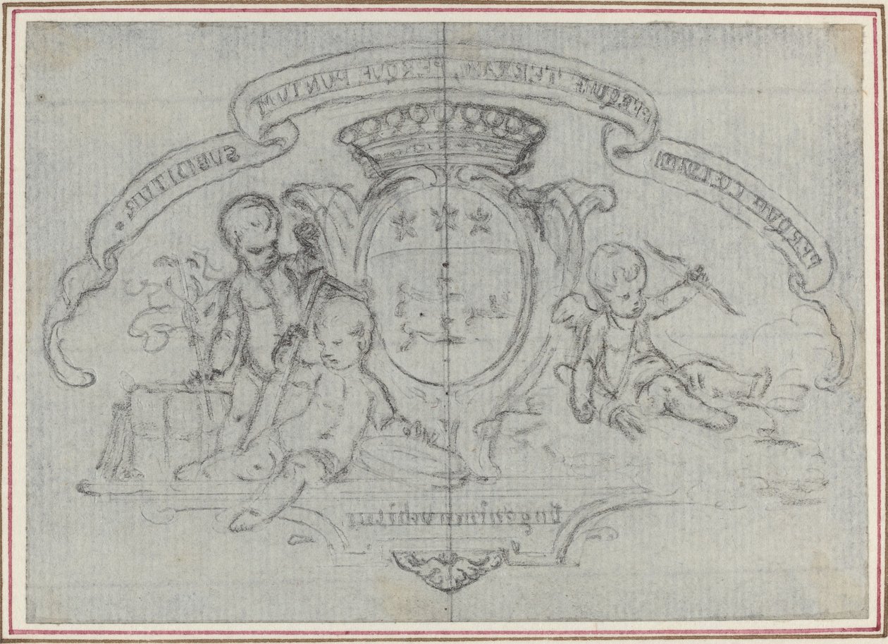 Blason avec trois putti - Hubert Francois Gravelot