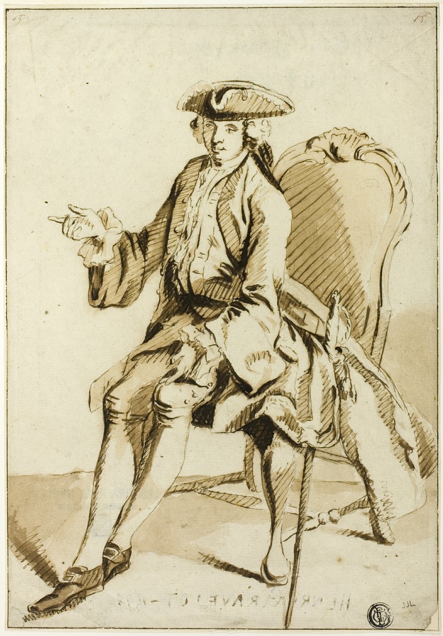 Jeune seigneur assis - Hubert Francois Gravelot