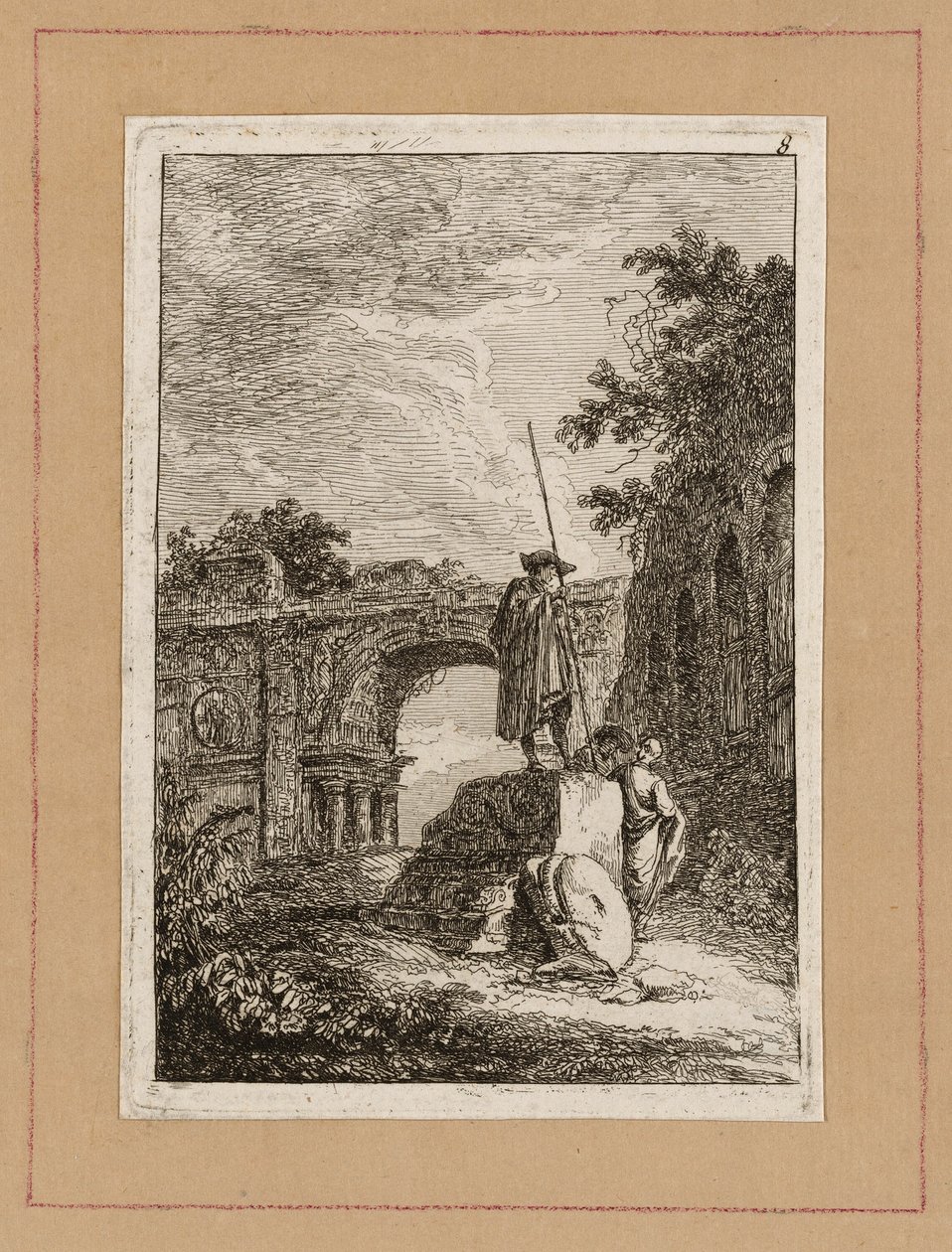 Planche huit de Soirées à Rome - Hubert Robert