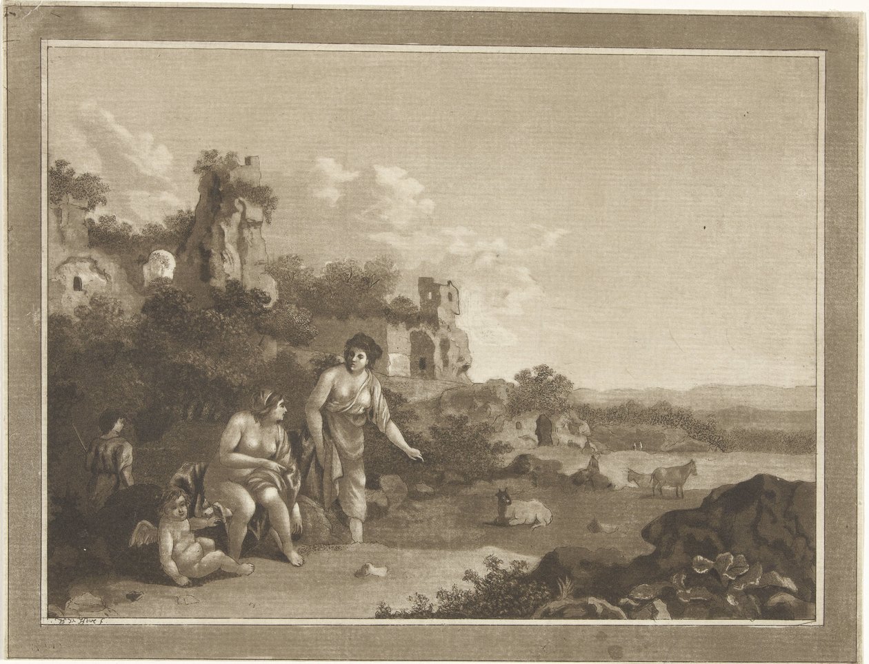 Paysage avec nymphes - Hubertus van Hove